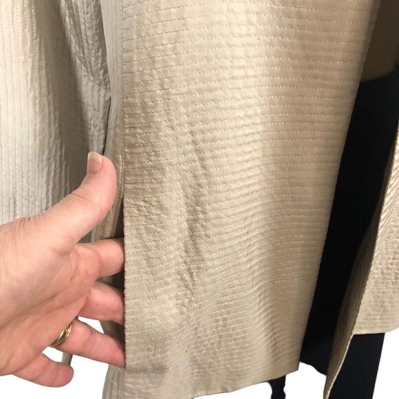 Eileen Fisher Silk Open Front Jacket in Champaign Size Medium - Picture 7 of 13